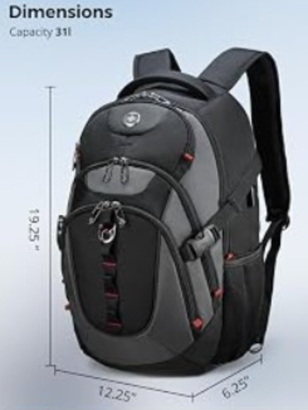 Swissdigital Design Laptop Backpack with USB Charging Port Travel Backpack NWT - Picture 2 of 16